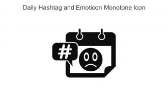 Daily Hashtag And Emoticon Monotone Icon In Powerpoint Pptx Png And Editable Eps Format