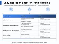 Daily inspection sheet for traffic handling hours ppt powerpoint presentation portrait