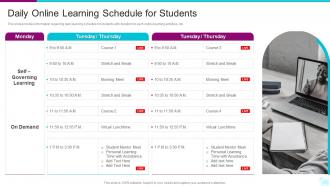 Daily Online Learning Schedule For Students Digital Learning Playbook
