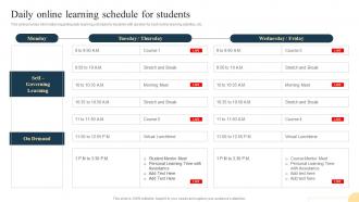 Daily Online Learning Schedule For Students Playbook For Teaching And Learning At Distance