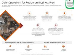 Daily operations for restaurant busrestaurant business plan restaurant business plan ppt grid