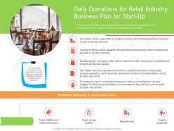 Daily Operations For Retail Industry Business Plan For Start Up Ppt Demonstration