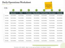 Daily Operations Worksheet Administration Management Ppt Inspiration