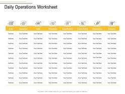 Daily Operations Worksheet Business Process Analysis