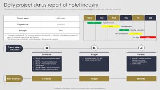 Daily Project Status Report Of Hotel Industry