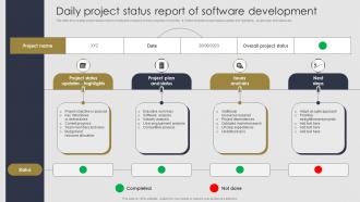 Daily Project Status Report Of Software Development