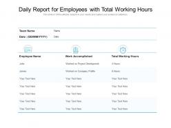 Daily report for employees with total working hours