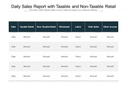 Daily sales report with taxable and non taxable retail