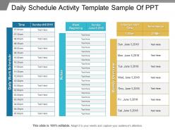 Daily Schedule Activity Template Sample Of Ppt