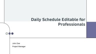 Daily Schedule Editable For Professionals PPT Designs AT
