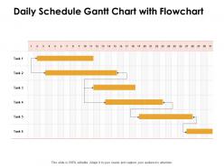 Daily Schedule Gantt Chart With Flowchart Ppt Powerpoint Presentation File Diagrams