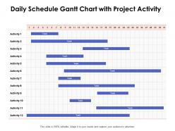 Daily schedule gantt chart with project activity ppt powerpoint presentation designs