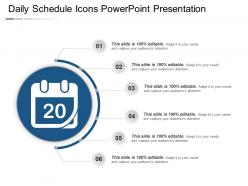Daily schedule icons powerpoint presentation