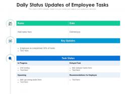 Daily status updates of employee tasks