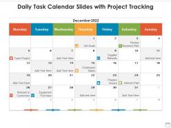 Daily task calendar slides with project tracking