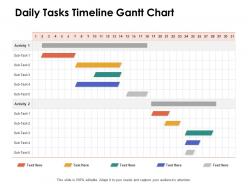 Daily tasks timeline gantt chart ppt powerpoint presentation show tips