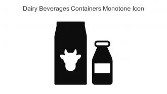 Dairy Beverages Containers Monotone Icon In Powerpoint Pptx Png And Editable Eps Format