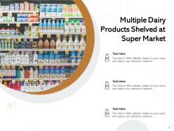 Dairy Product Shelves Served Glass Pouring Factory Market