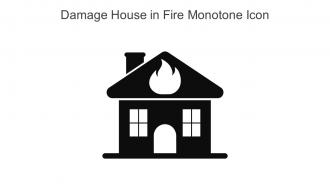 Damage House In Fire Monotone Icon In Powerpoint Pptx Png And Editable Eps Format