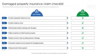 Damaged Property Insurance Claim Checklist