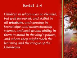 Daniel 1 4 young men without any physical defect powerpoint church sermon