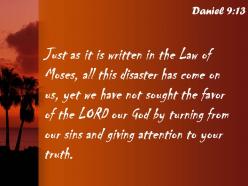Daniel 9 13 the lord our god by turning powerpoint church sermon
