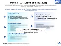 Danone sa growth strategy 2018