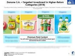 Danone sa targeted investment in higher return categories 2018