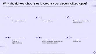 Dapps IT Why Should You Choose Us To Create Your Decentralized Apps Ppt Powerpoint Presentation