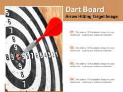 Dart board arrow hitting target image