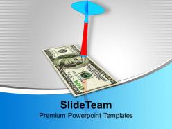 Dart hitting dollar finance target powerpoint templates ppt themes and graphics 0113