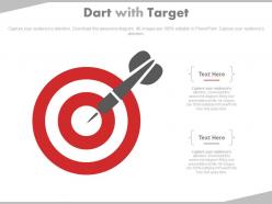 Dart with board for sale target analysis powerpoint slides
