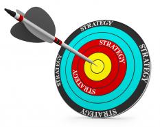 Dartboard displaying target success and business strategy stock photo