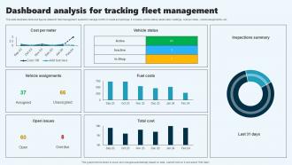 Dashboard analysis for tracking fleet management