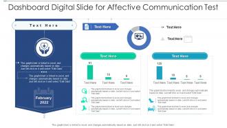 Dashboard Digital Slide For Affective Communication Test Infographic Template