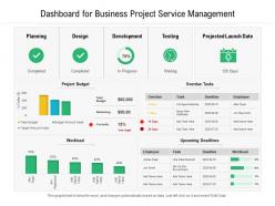 Dashboard for business project service management