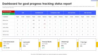 Dashboard For Goal Progress Tracking Status Report