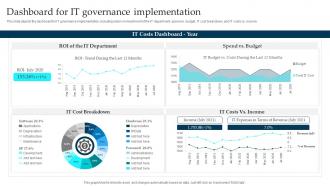 Dashboard For It Governance Implementation Enterprise Governance Of Information Technology EGIT