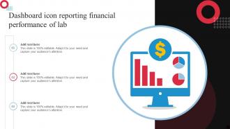 Dashboard Icon Reporting Financial Performance Of Lab