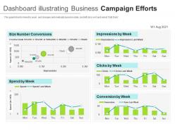 Dashboard Snapshot illustrating business campaign efforts
