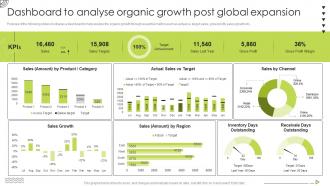Dashboard To Analyse Organic Growth Post Global Expansion Organic Strategy To Help