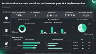 Dashboard To Measure Workflow Performance RPA Adoption Trends And Customer