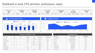 Dashboard To Track CPA Advertiser Performance Report Best Practices To Deploy CPA Marketing