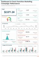 Dashboard To Track Franchise Marketing Campaign Performance One Pager Sample Example Document