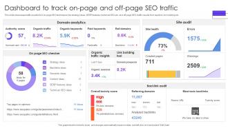 Dashboard To Track On Page And Off Page SEO Traffic