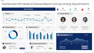 Dashboard With Medical Disease Report And Upcoming Appointments