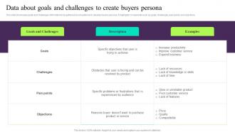 Data About Goals And Challenges To Create Buyers Building Customer Persona To Improve Marketing MKT SS V