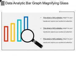 Data analytic bar graph magnifying glass