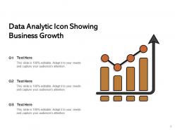 Data Analytic Icon Business Growth Analysis Gear Magnifying Glass Dashboard