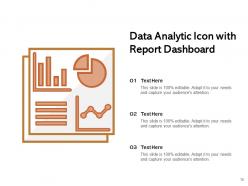Data Analytic Icon Business Growth Analysis Gear Magnifying Glass Dashboard